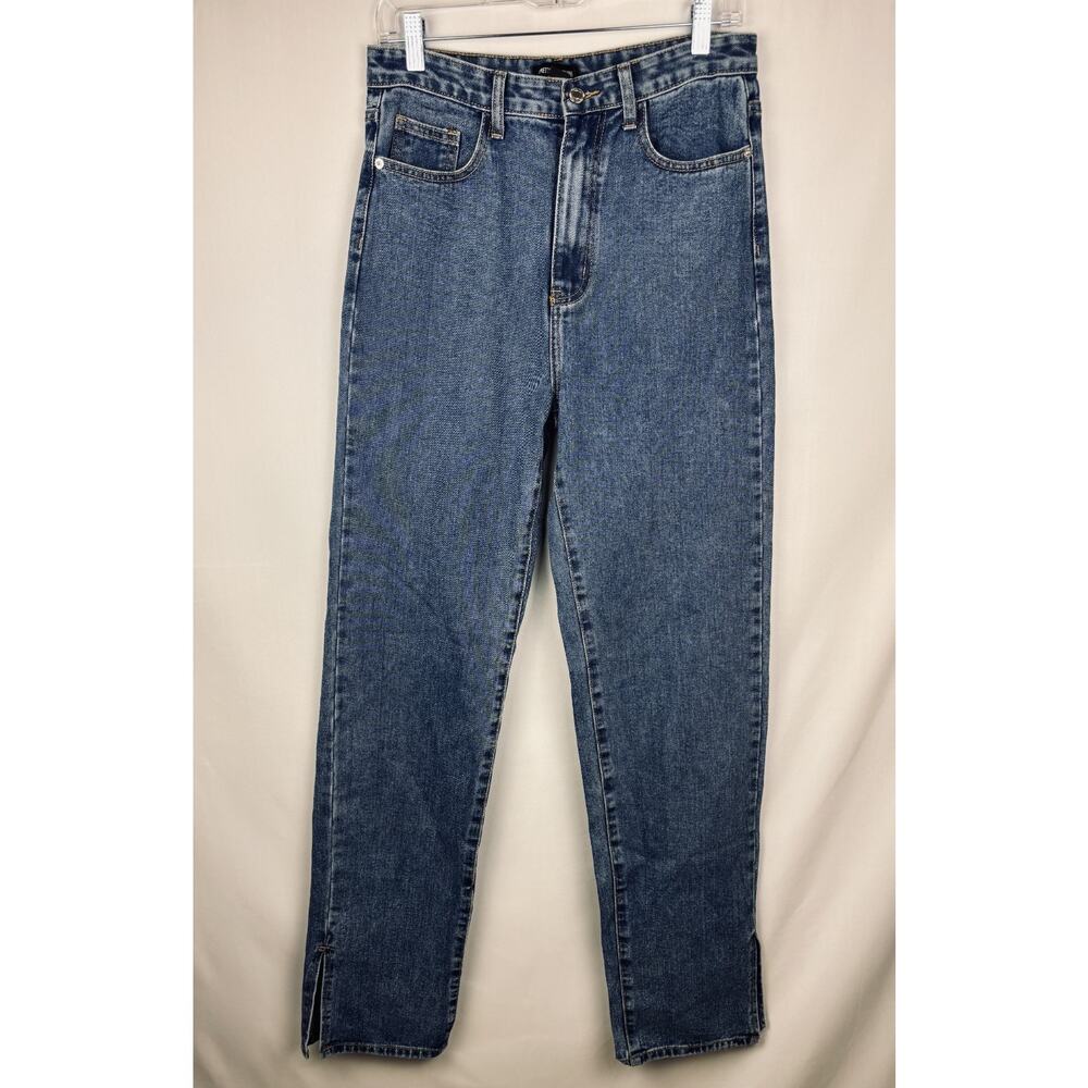 Pretty Little Thing Women’s Blue Split Hem Straight Leg Jeans Sz 6 NWT